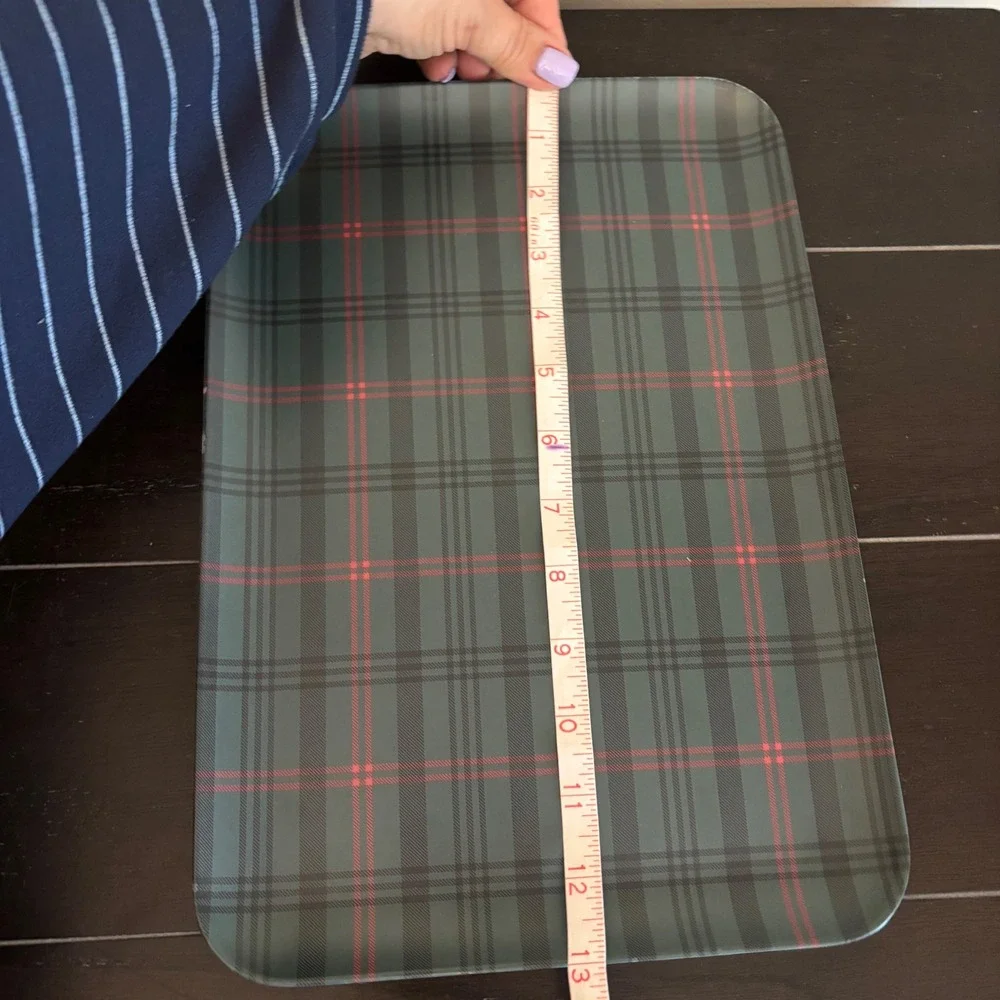 Hearth & Hand Magnolia | Green Red Plaid Bamboo Melamine Serving Tray | 13x9.5